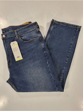 NEW Levis 506 Straight Jeans Medium Wash Blue Flex Stretch Mens 40x28 NWT Denim